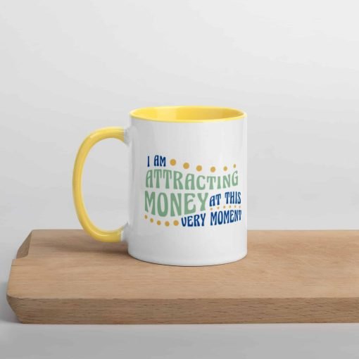 white ceramic mug with color inside yellow 11oz left 630de2b4ba053