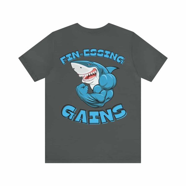 Funny Gym Shark Jersey Tee - Soft and Durable Workout Companion - Image 75