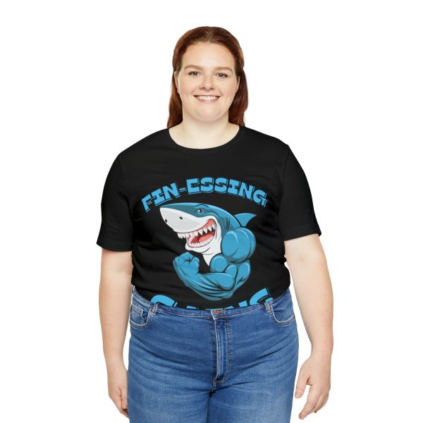 Funny Gym Shark Jersey Tee - Soft and Durable Workout Companion - Image 7