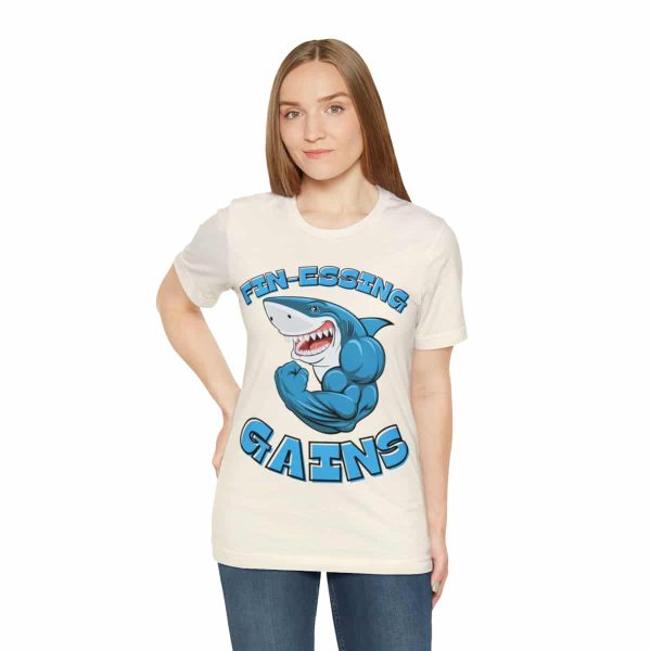 Funny Gym Shark Jersey Tee - Soft and Durable Workout Companion - Image 29