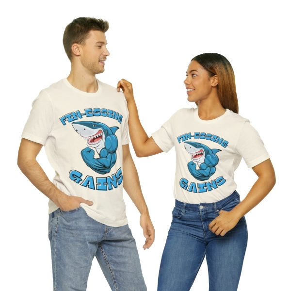 Funny Gym Shark Jersey Tee - Soft and Durable Workout Companion - Image 34