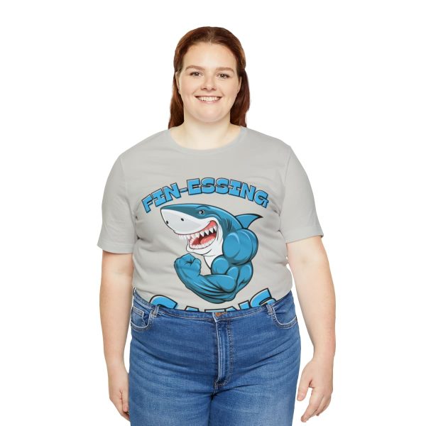 Funny Gym Shark Jersey Tee - Soft and Durable Workout Companion - Image 43