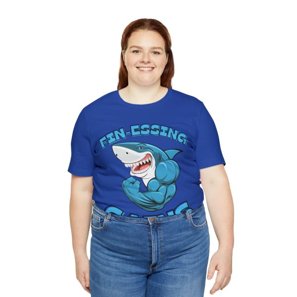 Funny Gym Shark Jersey Tee - Soft and Durable Workout Companion - Image 67