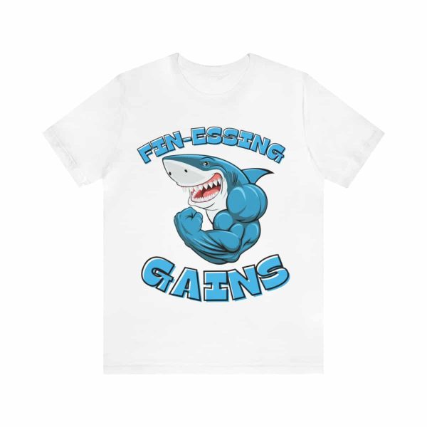 Funny Gym Shark Jersey Tee - Soft and Durable Workout Companion - Image 14