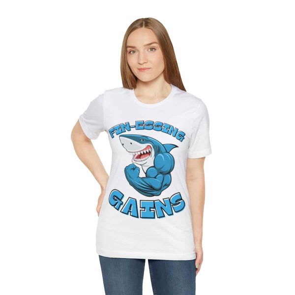 Funny Gym Shark Jersey Tee - Soft and Durable Workout Companion - Image 17