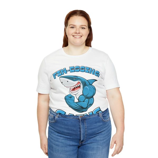 Funny Gym Shark Jersey Tee - Soft and Durable Workout Companion - Image 19