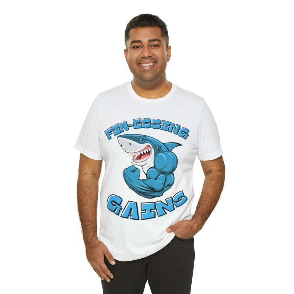 Funny Gym Shark Jersey Tee - Soft and Durable Workout Companion - Image 20