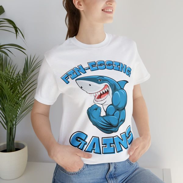 Funny Gym Shark Jersey Tee - Soft and Durable Workout Companion - Image 21