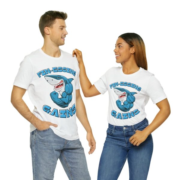 Funny Gym Shark Jersey Tee - Soft and Durable Workout Companion - Image 22