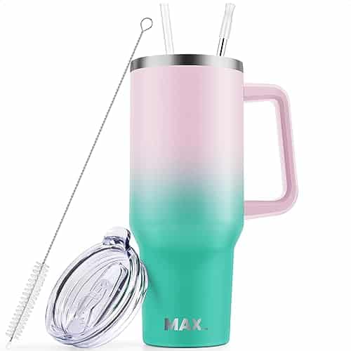 Stainless Steel Tumbler With Handle - 40 Oz Leakproof Insulated