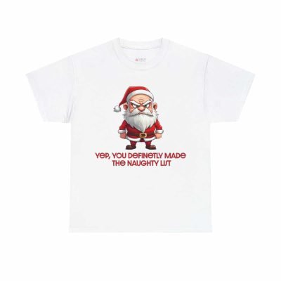 Funny Christmas T-shirt - Angry Santa Unisex Heavy Cotton Tee