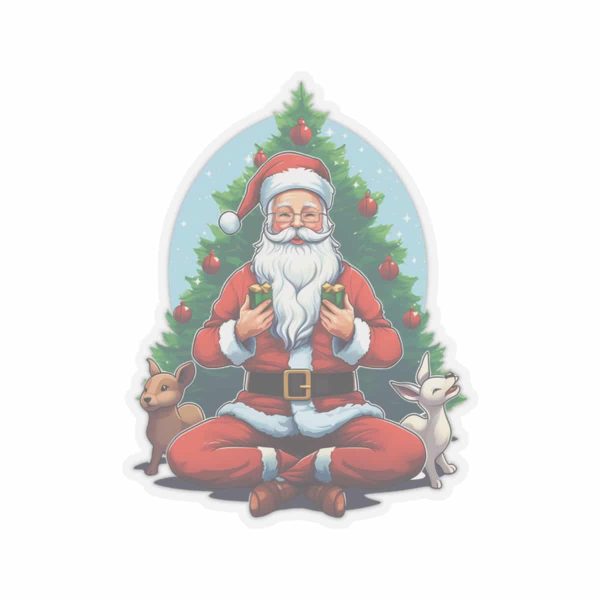 Meditating Yoga Santa Claus Stickers - Image 4