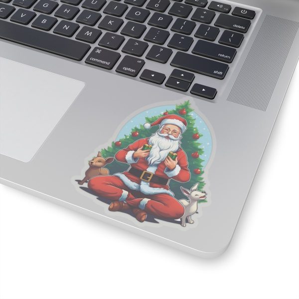 Meditating Yoga Santa Claus Stickers - Image 3