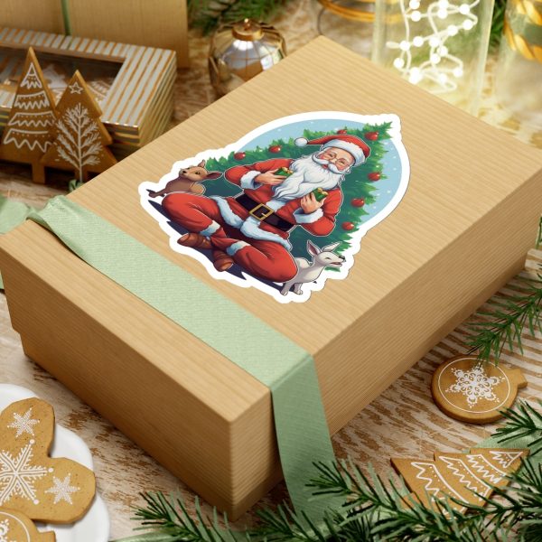 Meditating Yoga Santa Claus Stickers - Image 15