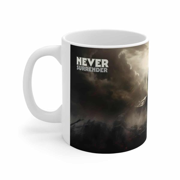 Mug with Inspirational Message - Never Surrender - Image 2