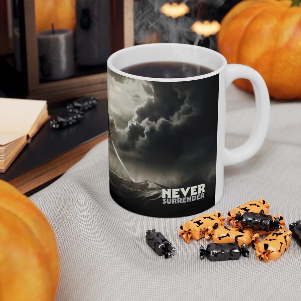 Mug with Inspirational Message - Never Surrender - Image 6