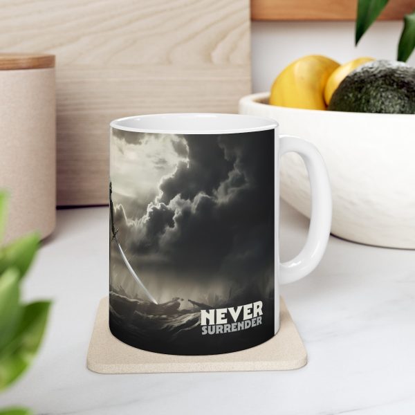 Mug with Inspirational Message - Never Surrender - Image 7