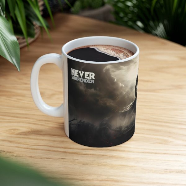 Mug with Inspirational Message - Never Surrender - Image 8