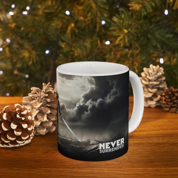 Mug with Inspirational Message - Never Surrender - Image 9