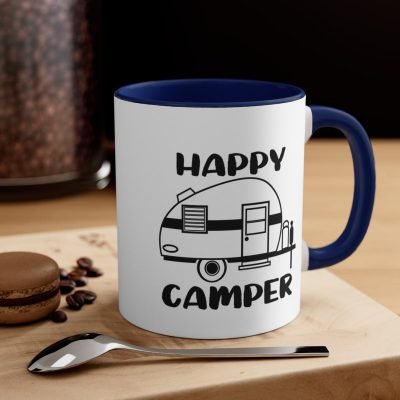 Happy Camper Coffee Mug - Two Tone 11 Oz Capacity