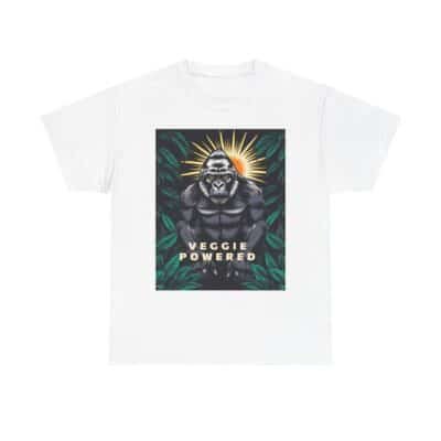 Veggie Powered Unisex Tee - Graphic Design of Silverback Gorilla